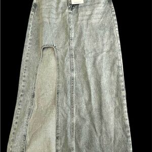 Princess Polly Light Blue Denim maxi Jean skirt